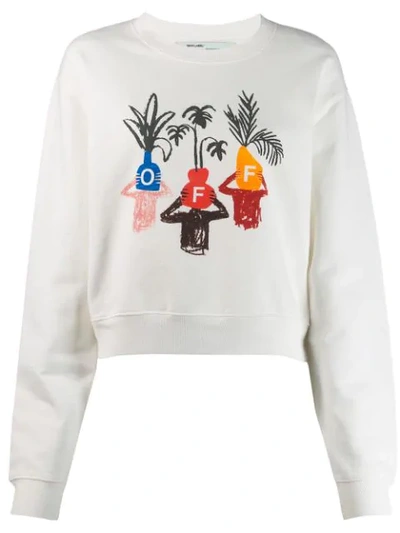 Off-white Woman Logo Sweatshirt In White