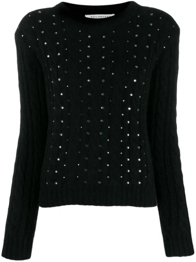 Philosophy Di Lorenzo Serafini Crystal Embellished Jumper In Black