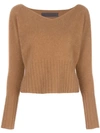 The Elder Statesman Knit Wide V-neck Sweater In Brown