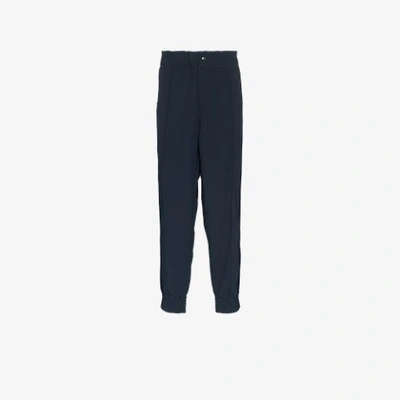 Lot78 Crepe Tape Detail Track Pants In Blue