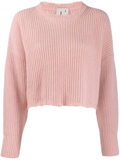 L'autre Chose Cropped Relaxed-fit Jumper In Pink