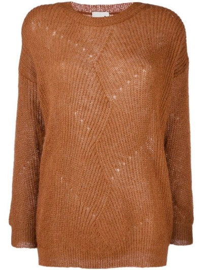 L'autre Chose Round-neck Pullover In Brown