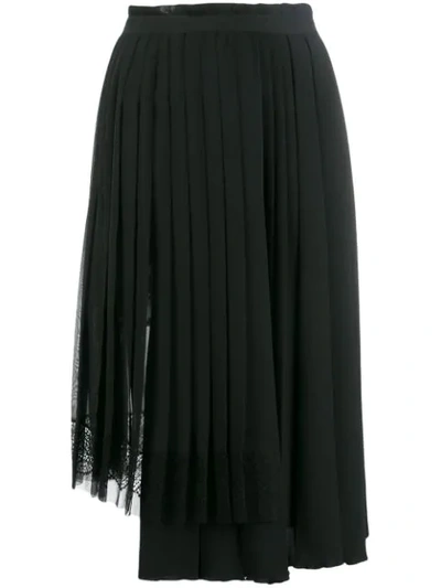 Ermanno Scervino Asymmetric Pleated Skirt In Black