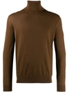 Prada Roll Neck Jumper In Brown