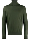 Prada Roll Neck Jumper In Green