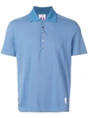 Thom Browne Center-back Stripe Piqué Polo In Blue