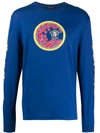 Versace Medusa Print Sweatshirt In Blue