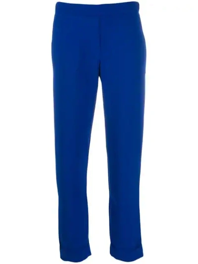 P.a.r.o.s.h Cropped Tailored Trousers In Blue