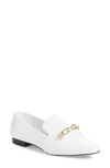 Karl Lagerfeld Nikki Buckle Patent Leather Loafer In Bright White Patent Leather