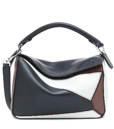 Loewe Small Puzzle Colorblock Leather Bag - Black In Multicoloured