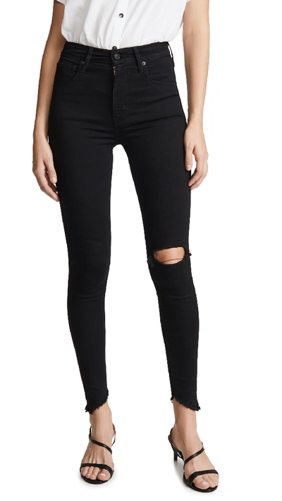 Levi's Mile High Ripped Super Skinny Jeans In In The Black