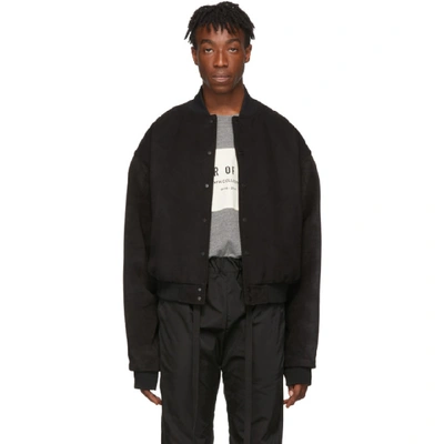 Fear Of God Black Sixth Collection Varsity Jacket In 066vtgblk