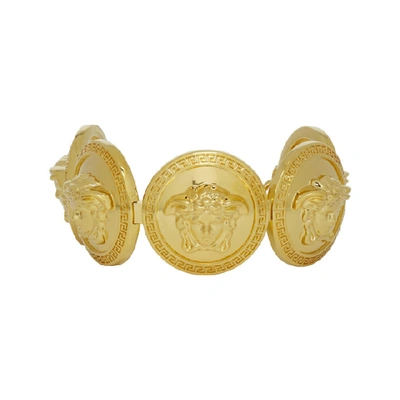 Versace Gold Oversized Coins Bracelet In D00h Gold