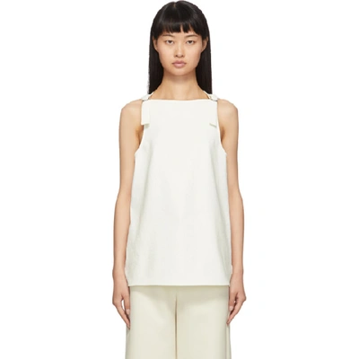 Tibi Off-white Chalky Drape Top In Ivory Ivory