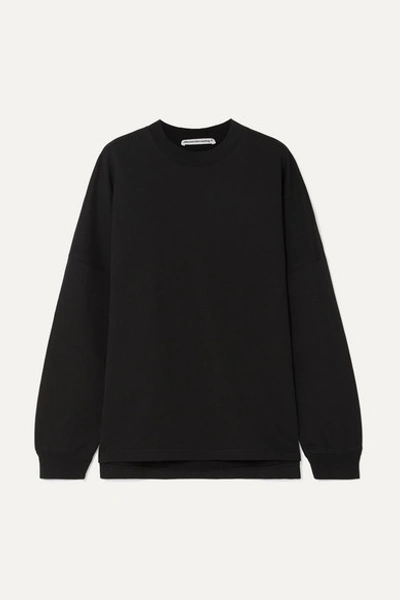 Alexander Wang Alexanderwang.t Black Dry French Terry Logo Sweatshirt