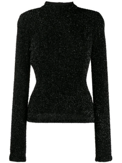 Philosophy Di Lorenzo Serafini Textured Round Neck Sweater In Black