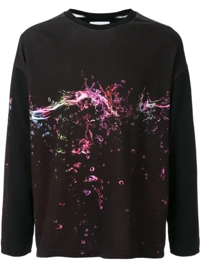 Yoshiokubo Liquid Print Sweatshirt Top In Black