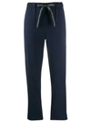 Semicouture Cropped Track Pants In Blue