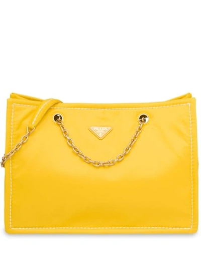 Prada Nylon Tote Bag In Yellow