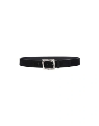 Just Cavalli Leather Belt In Black