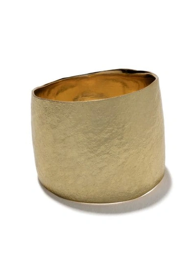 Wouters & Hendrix Gold 18kt Gold Hammered Ring In Yellow Gold