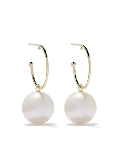 Wouters & Hendrix Gold 18kt Yellow Gold Hoop Pearl Earrings