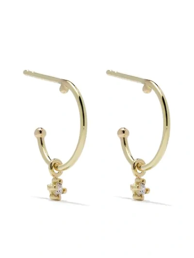 Wouters & Hendrix Gold 18kt Gold Diamond Hoop Earrings In Yellow Gold