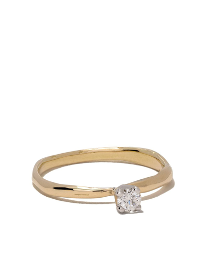 Wouters & Hendrix Gold 18kt Yellow And White Gold Diamond Ring In Yellow Gold/white Gold