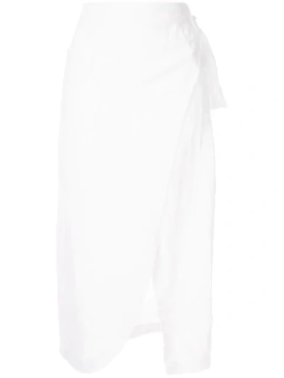 Venroy Wrap Skirt In White