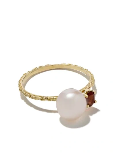 Wouters & Hendrix Gold 18kt Yellow Gold Uzerai Exclusive Pearl & Ruby Ring