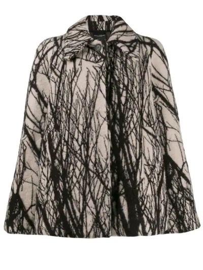 Erika Cavallini Jacke Mit Baum-print In Stpay St. Rami Avorio Nero