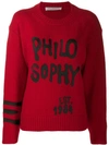 Philosophy Di Lorenzo Serafini Graffiti Detail Jumper In Red