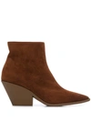 Casadei Side Zip Fastening Boots In Brown