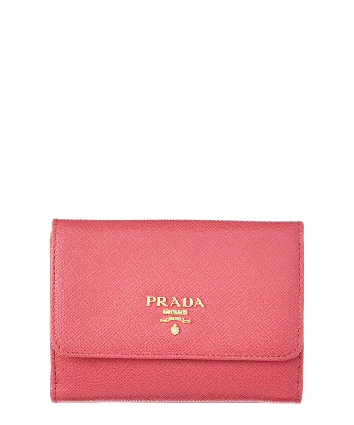 Prada Saffiano Multicolor Leather Flap Wallet' In Pink | ModeSens