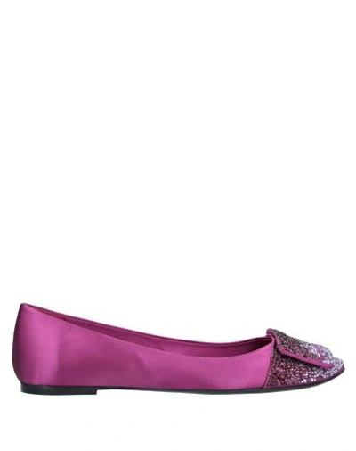 Roger Vivier Ballet Flats In Mauve