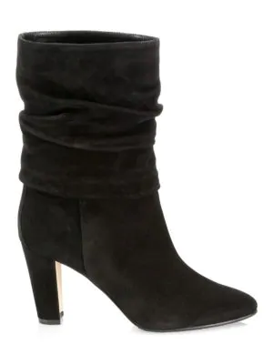 black suede boots mid calf