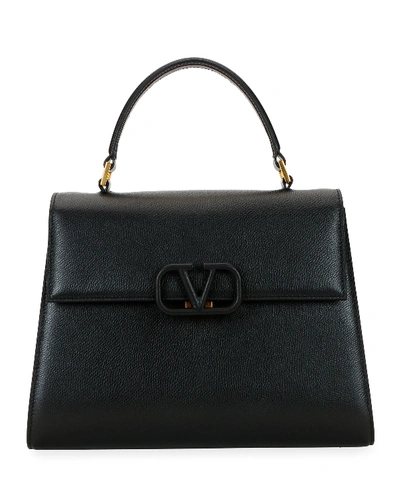 Valentino Garavani Vsling Single-handle Grain Top Handle Bag In Black
