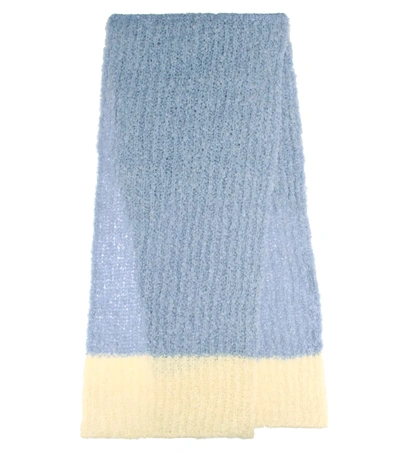 Jacquemus L'echarpe Wool And Mohair Scarf In Blue