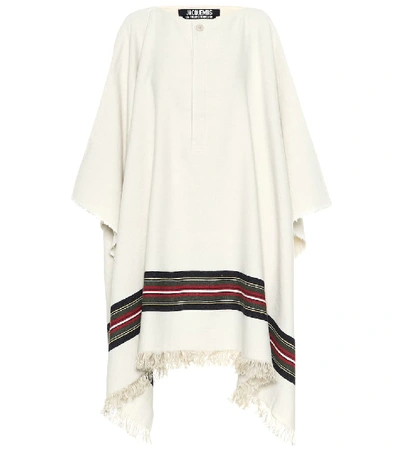 Jacquemus Le Poncho Wool And Linen-blend Poncho In Beige