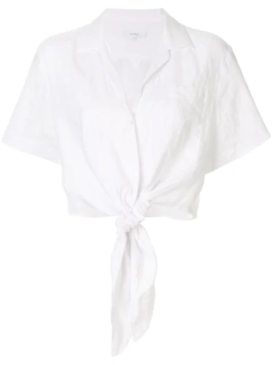 Venroy Front Tie Shirt In White