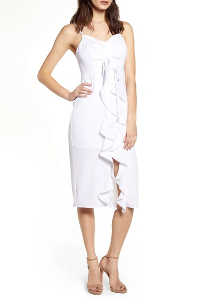 Endless Rose Ruffle Front Dress In White