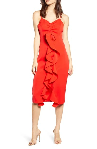 Endless Rose Ruffle Front Dress In Red