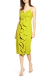 Endless Rose Ruffle Front Dress In Yellow