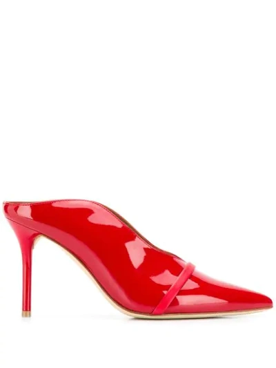 Malone Souliers Constance 85mm Patent Leather High-side Mules In Red/ Red