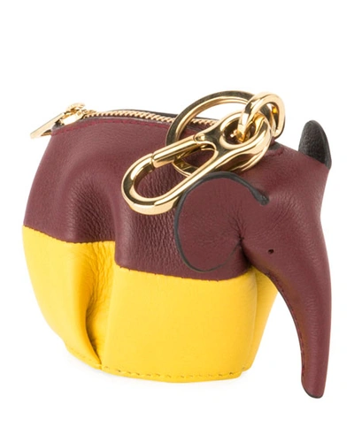 Loewe Elephant Colorblock Crossbody Bag In Red/yellow