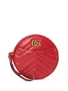 Gucci Leather Marmont Matelassé Wrist Wallet In Red