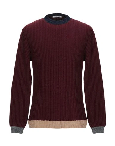 Grey Daniele Alessandrini Sweaters In Maroon
