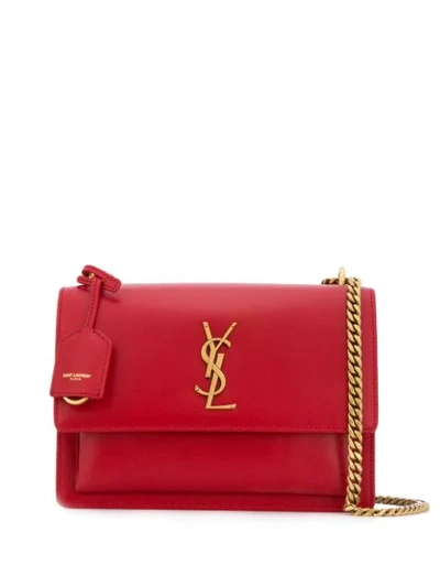 Saint Laurent Sunset Crossbody Bag In Red