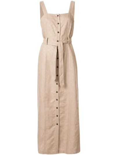 Mara Hoffman Serena Checked Linen Dress In Brown