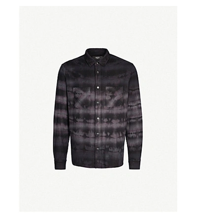 Amiri Checked Relaxed-fit Cotton-blend Shirt In Black Grey